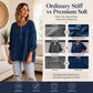 💙 Denim Texture, Easy Half-Zip Style | Women's Long-Sleeve Pullover