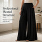👖 Flattering High Rise, Dramatic Drape | Women's Pleated Wide-Leg Pants