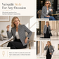 🖤 Houndstooth Detail, Flattering Tailored Fit | Women's Split-Collar Coat ⚡ Free Shipping