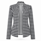🖤 Houndstooth Detail, Flattering Tailored Fit | Women's Split-Collar Coat ⚡ Free Shipping