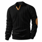 🧶 Rich Cable Texture, Rugged Elbow Detail | Men's Collared Knit Pullover