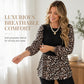 🐆 Leopard Contrast, Flattering Tunic Length | Women's Relaxed Long-Sleeve Top