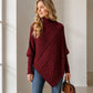 🧶 Rich Cable Texture, Relaxed Poncho Drape | Women's Knit Sweater