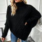 🧶 Rich Cable Texture, Relaxed Poncho Drape | Women's Knit Sweater