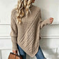 🧶 Rich Cable Texture, Relaxed Poncho Drape | Women's Knit Sweater