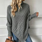 🧶 Rich Cable Texture, Relaxed Poncho Drape | Women's Knit Sweater