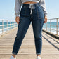 👖 Stretch Denim, Roomy Pockets | Women's Drawstring Tapered Jeans