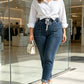 👖 Stretch Denim, Roomy Pockets | Women's Drawstring Tapered Jeans