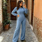 💫 Corset Waist, Flattering Wide-Leg Fit | Women's 2-Piece Set ⚡ Free Shipping