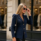 ✨ Sculpted Waist, Metallic Detail | Women's Textured Tailored Blazer