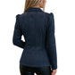 ✨ Sculpted Waist, Metallic Detail | Women's Textured Tailored Blazer