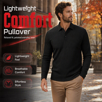✨ Textured Finish, Sharper Casual Style | Men's Collared Lightweight Pullover