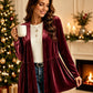 💎 Velvet Texture, Waist-Flattering Peplum | Women's Open Front Cardigan