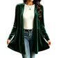 💎 Velvet Texture, Waist-Flattering Peplum | Women's Open Front Cardigan