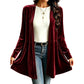 💎 Velvet Texture, Waist-Flattering Peplum | Women's Open Front Cardigan