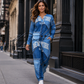 🎨 Denim Look, Lighter Feel | Women's Patchwork Wide-Leg 2-Piece Set ⚡ Free Shipping