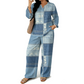 🎨 Denim Look, Lighter Feel | Women's Patchwork Wide-Leg 2-Piece Set ⚡ Free Shipping