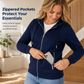 🔐 Secure Zip Pockets, Easy Full-Zip Style | Women's Hooded Knit Jacket ⚡ Free Shipping