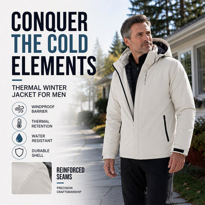 🌧️ Waterproof Protection, Plush-Lined Warmth | Men's Hooded Jacket ⚡ Free Shipping