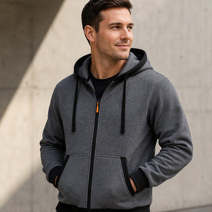 🔥 Plush-Lined Warmth, Easy Zip-Up Style | Men's Hooded Sweatshirt ⚡ Free Shipping
