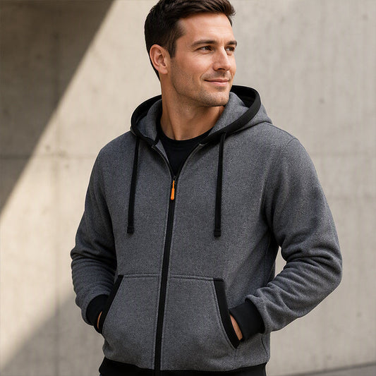 🔥 Plush-Lined Warmth, Easy Zip-Up Style | Men's Hooded Sweatshirt ⚡ Free Shipping