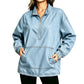 💙 Washed Denim, Relaxed Half-Zip Style | Women's Oversized Jacket