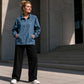 💙 Washed Denim, Relaxed Half-Zip Style | Women's Oversized Jacket