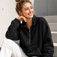 💙 Washed Denim, Relaxed Half-Zip Style | Women's Oversized Jacket