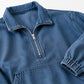 💙 Washed Denim, Relaxed Half-Zip Style | Women's Oversized Jacket