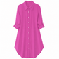 ✨ Lustrous Drape, Elegant High-Low Hem | Women's Satin Button-Up Shirt