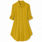 ✨ Lustrous Drape, Elegant High-Low Hem | Women's Satin Button-Up Shirt