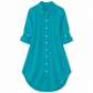 ✨ Lustrous Drape, Elegant High-Low Hem | Women's Satin Button-Up Shirt