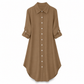 ✨ Lustrous Drape, Elegant High-Low Hem | Women's Satin Button-Up Shirt