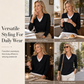 🧶 Layered Look, No Extra Bulk | Women's V-Neck 2-in-1 Knit Sweater