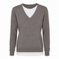 🧶 Layered Look, No Extra Bulk | Women's V-Neck 2-in-1 Knit Sweater