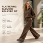 ✨ Cozy Made Polished | Women’s Cropped Hooded Knit & Wide-Leg Pants 2-Piece Set
