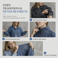 👖 Denim with Drama | Women’s Frayed Mock-Neck Denim Mini Dress with Lantern Sleeves