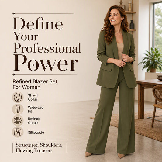 ✨ Shawl Collar, Flattering Wide-Leg Style | Women's 2-Piece Blazer Set ⚡ Free Shipping