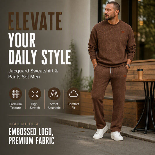 ✨ Jacquard Letter Detail, Easy Matching Style | Men's 2-Piece Set ⚡ Free Shipping
