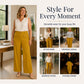 👖 Flattering High Waist, Easy Wide-Leg Drape | Women's Casual Pants