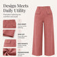 👖 Flattering High Waist, Easy Wide-Leg Drape | Women's Casual Pants