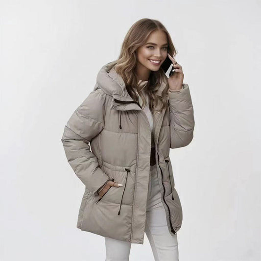 🧥 Cinched Waist, Cozy Mid-Length Warmth | Women's Hooded Puffer Coat ⚡ Free Shipping