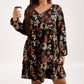 🍁 Elegant Maple Leaf Print, Easy Flattering Style | Women's Plus-Size Dress