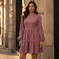 ✨ Vintage Texture | Women’s Long-Sleeve Corduroy Dress