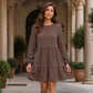 ✨ Vintage Texture | Women’s Long-Sleeve Corduroy Dress
