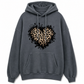 🐆 Leopard Heart Detail, Lightweight Cozy Fit | Women's Fleece Hoodie