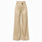 Elegant Satin High Waisted Wide Leg Pants with Asymmetrical Waist