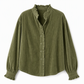 🌿 Ruffled Elegance, Relaxed Vintage Fit | Women's Corduroy Blouse