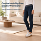 Women's High-Rise Pull-On Slim Fit Dark Wash Denim Jeans with Wide Elastic Waistband