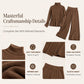 Women's Turtleneck Knit Top and Wide-Leg Pants Set